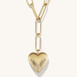 LIKE NEW Mejuri puffy heart chain necklace gold vermeil